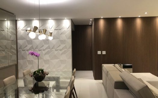 Apartment with architectural and luminotechnical designs